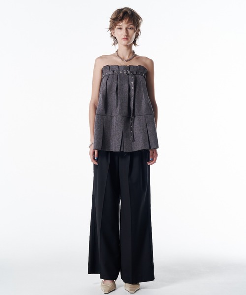 JOSE MOON（ジョゼムーン）の「CHAIN TACK PANTS/チェーンタックパンツ（スラックス・レディース・グレー・36/38）」の21枚目の写真