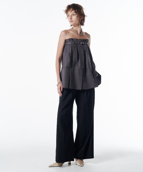 JOSE MOON（ジョゼムーン）の「CHAIN TACK PANTS/チェーンタックパンツ（スラックス・レディース・グレー・36/38）」の14枚目の写真