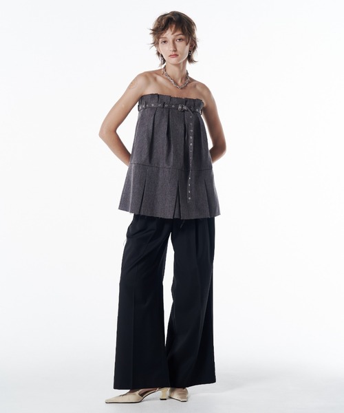 JOSE MOON（ジョゼムーン）の「CHAIN TACK PANTS/チェーンタックパンツ（スラックス・レディース・グレー・36/38）」の15枚目の写真