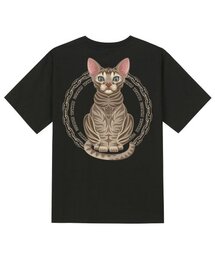 KTB0010 スフィンクスキャット 半袖Tシャツ - ブラック