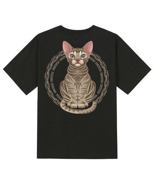 KAN6312(カン6312)の「KTB0010 スフィンクスキャット 半袖Tシャツ - ブラック(Tシャツ/カットソー・メンズ・その他・LARGE/MEDIUM/SMALL/X-LARGE)」の1枚目の写真