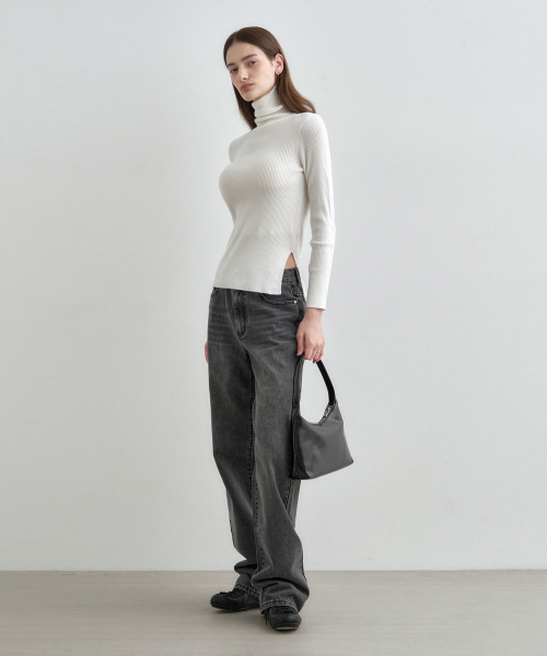 MONGDOL(モンドル)の「デニムストレートパンツダークグレーMDPT054DGRAY(デニムパンツ・レディース・その他・MEDIUM/LARGE/SMALL)」の5枚目の写真