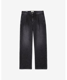 sortie（ソルティ）の「Cone denim One Pleats Trousers (Black)（デニムパンツ）」