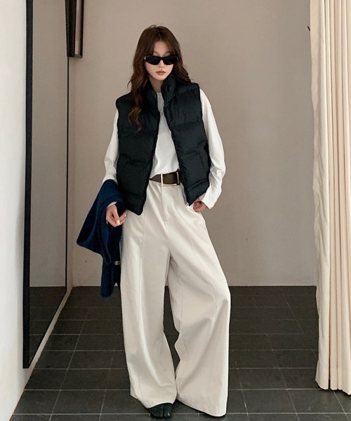 Miniministore(ミニミニストア)の「ダウンベスト ジップアップパデッドベスト(ベスト・レディース・ダークグレー/ベージュ/ブラウン/ブラック/ライトグレー・FREE)」の10枚目の写真