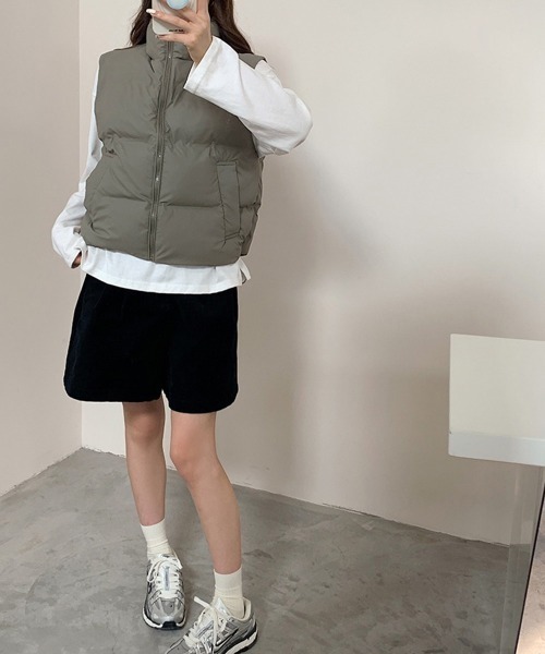 Miniministore(ミニミニストア)の「ダウンベスト ジップアップパデッドベスト(ベスト・レディース・ダークグレー/ベージュ/ブラウン/ブラック/ライトグレー・FREE)」の19枚目の写真