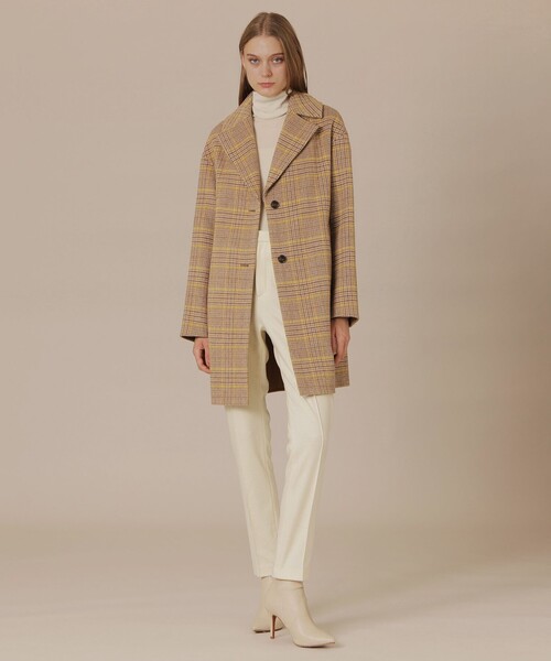 MACKINTOSH LONDON（マッキントッシュ ロンドン）の「【Precious12月号】【DURRIS/デュリス】ぺコラムシャルムリーバーコート（その他アウター・レディース・ホワイト系その他/ブラック・38）」の5枚目の写真