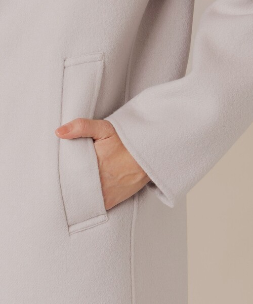 MACKINTOSH LONDON（マッキントッシュ ロンドン）の「【Precious12月号】【DURRIS/デュリス】ぺコラムシャルムリーバーコート（その他アウター・レディース・ホワイト系その他/ブラック・38）」の9枚目の写真