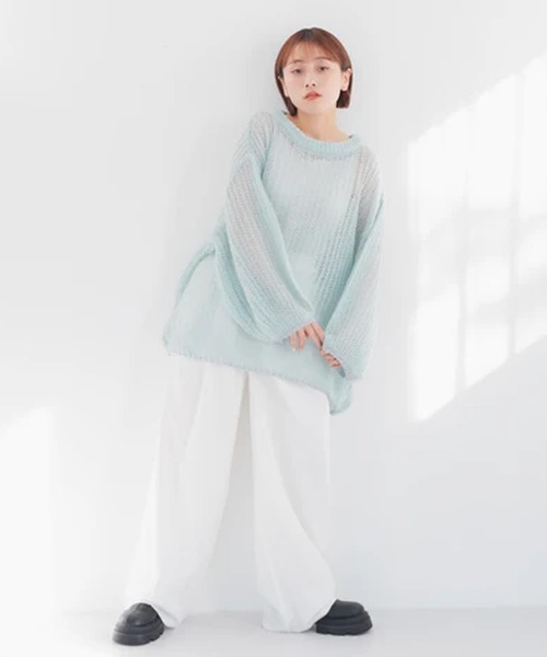 merrylatte(メリーラテ)の「ベルトデザインワイドパンツ【IROHANI】(その他パンツ・レディース・ブラック/ホワイト・FREE)」の14枚目の写真