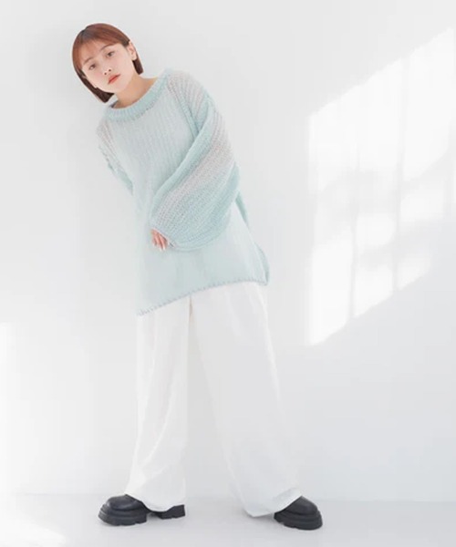 merrylatte(メリーラテ)の「ベルトデザインワイドパンツ【IROHANI】(その他パンツ・レディース・ブラック/ホワイト・FREE)」の11枚目の写真