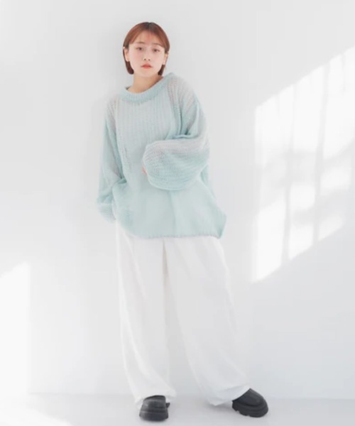 merrylatte(メリーラテ)の「ベルトデザインワイドパンツ【IROHANI】(その他パンツ・レディース・ブラック/ホワイト・FREE)」の9枚目の写真