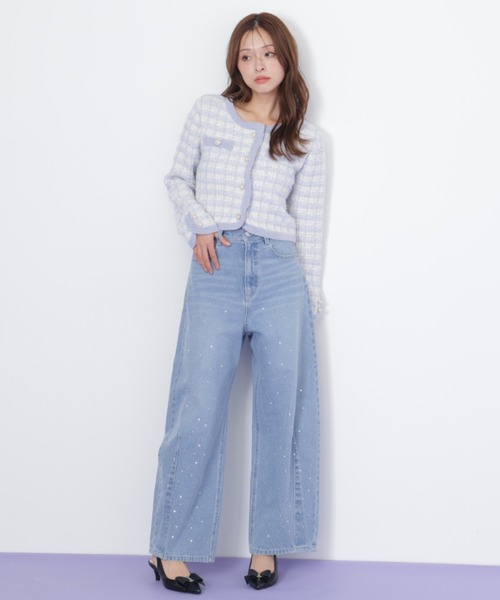 JILL by JILL STUART(ジルバイジルスチュアート)の「◇ラメミックスツィードニットジャケット(ニット/セーター・レディース・ブルー/ホワイト/グレー・FREE)」の12枚目の写真