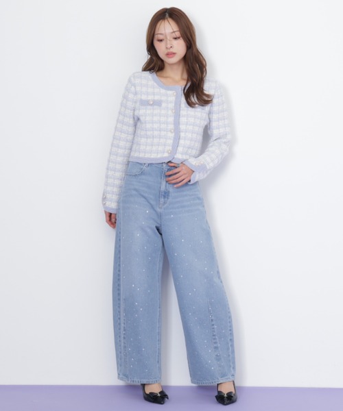 JILL by JILL STUART(ジルバイジルスチュアート)の「◇ラメミックスツィードニットジャケット(ニット/セーター・レディース・ブルー/ホワイト/グレー・FREE)」の13枚目の写真