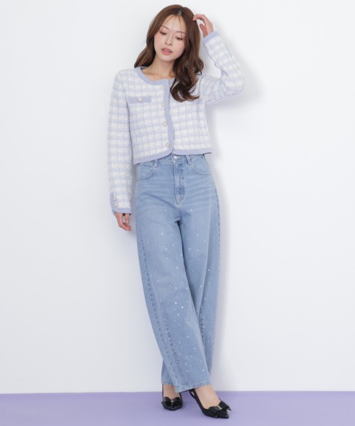 JILL by JILL STUART(ジルバイジルスチュアート)の「◇ラメミックスツィードニットジャケット(ニット/セーター・レディース・ブルー/ホワイト/グレー・FREE)」の16枚目の写真