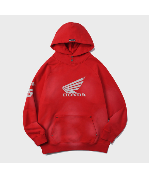 Honda Damage Washing Hoodie_Red（パーカー）｜HONDA MOTORCYCLE
