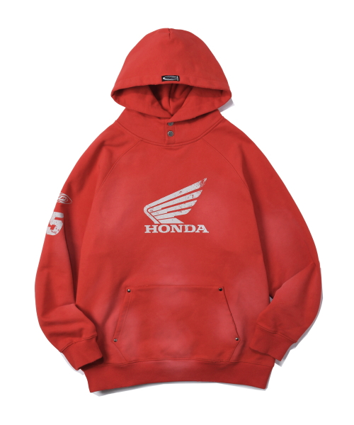 Honda Damage Washing Hoodie_Red（パーカー）｜HONDA MOTORCYCLE