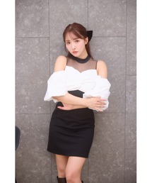 Open Shoulder Bicolor Mini Dress