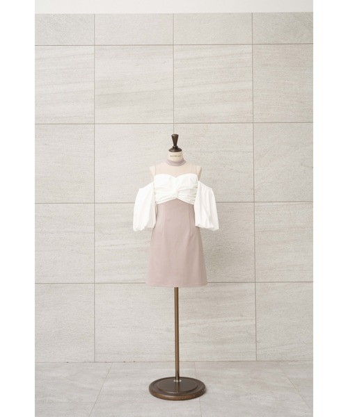 MISTREASS（ミストレアス）の「Open Shoulder Bicolor Mini Dress（ワンピース・レディース・ブラック/ベージュ・FREE）」の14枚目の写真