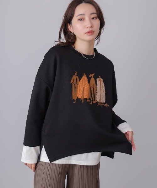 Bou Jeloud（ブージュルード）の「ファープリントプルオーバー（スウェット・レディース・モカ/ブラック/グレイッシュベージュ・FREE）」の2枚目の写真