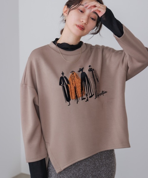 Bou Jeloud（ブージュルード）の「ファープリントプルオーバー（スウェット・レディース・モカ/ブラック/グレイッシュベージュ・FREE）」の3枚目の写真