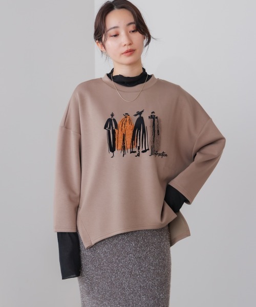 Bou Jeloud（ブージュルード）の「ファープリントプルオーバー（スウェット・レディース・モカ/ブラック/グレイッシュベージュ・FREE）」の4枚目の写真