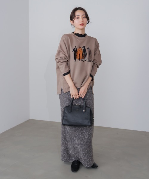 Bou Jeloud（ブージュルード）の「ファープリントプルオーバー（スウェット・レディース・モカ/ブラック/グレイッシュベージュ・FREE）」の5枚目の写真