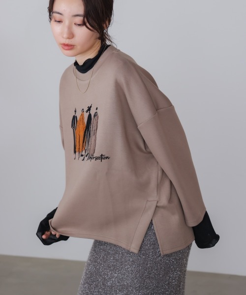 Bou Jeloud（ブージュルード）の「ファープリントプルオーバー（スウェット・レディース・モカ/ブラック/グレイッシュベージュ・FREE）」の7枚目の写真