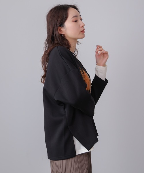 Bou Jeloud（ブージュルード）の「ファープリントプルオーバー（スウェット・レディース・モカ/ブラック/グレイッシュベージュ・FREE）」の16枚目の写真