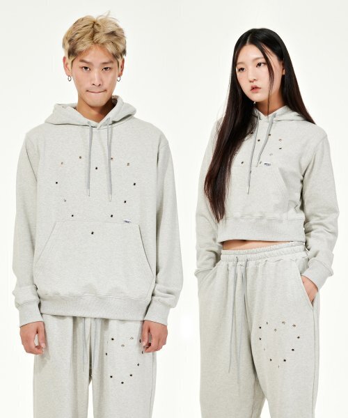 PIECEMAKER(ピースメーカー)の「HEART EYELET HOODIE (GREY) (2TYPE)(パーカー・レディース・その他・LARGE/MEDIUM)」の2枚目の写真
