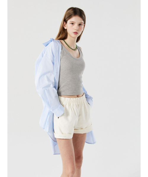 RMRN(アルエームアルエヌ)の「STRIPE EASY SHIRT(シャツ/ブラウス・レディース・スカイブルー/ピンク/ブルー・FREE)」の4枚目の写真