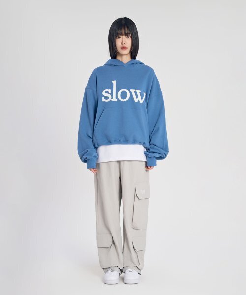 SLOW RECORD HOUSE(スローレコードハウス)の「ビッグポケットカーゴパンツ_ライトグレー(その他パンツ・レディース・その他・LARGE/MEDIUM/SMALL)」の2枚目の写真