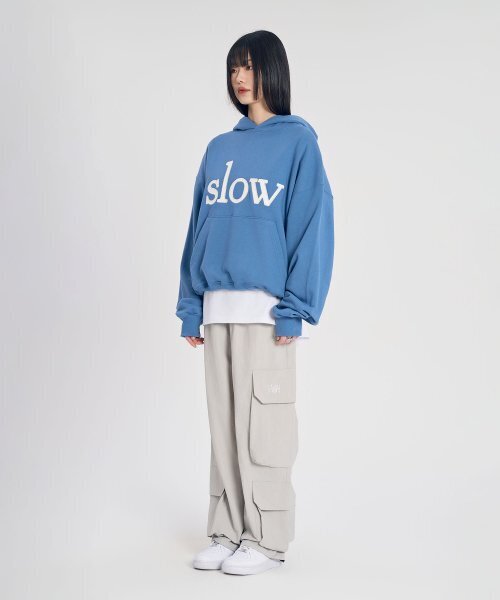 SLOW RECORD HOUSE(スローレコードハウス)の「ビッグポケットカーゴパンツ_ライトグレー(その他パンツ・レディース・その他・LARGE/MEDIUM/SMALL)」の3枚目の写真