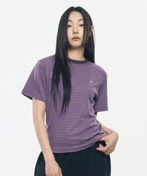 ストライプ半袖Tシャツ_パープル