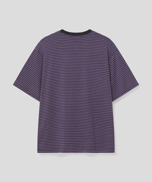 SLOW RECORD HOUSE(スローレコードハウス)の「ストライプ半袖Tシャツ_パープル(Tシャツ/カットソー・レディース・その他・LARGE/SMALL/MEDIUM)」の7枚目の写真