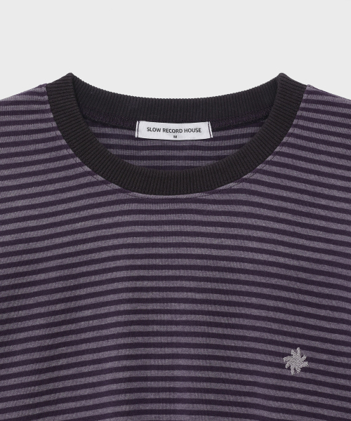 SLOW RECORD HOUSE(スローレコードハウス)の「ストライプ半袖Tシャツ_パープル(Tシャツ/カットソー・レディース・その他・LARGE/SMALL/MEDIUM)」の8枚目の写真