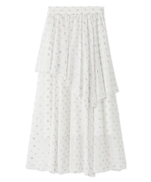 SNIDEL（スナイデル）の「Sustainableバリエーションティアードスカート（スカート・レディース・シルバー/アイボリー/ホワイト・0/1）」の3枚目の写真