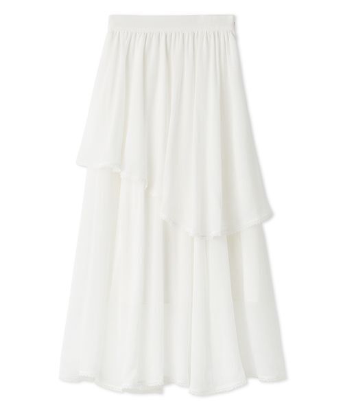 SNIDEL（スナイデル）の「Sustainableバリエーションティアードスカート（スカート・レディース・シルバー/アイボリー/ホワイト・0/1）」の12枚目の写真