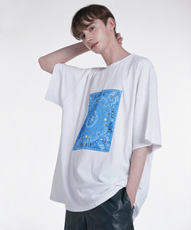 PAISLEY LOGO BANDANA T-SHIRTS WHITE/NAVY