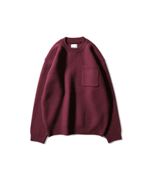 Northyork Boiled Wool Crewneck Knit Melange Burgundy