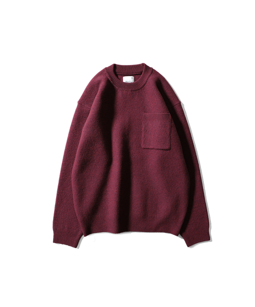 HORLISUN(ホーリーサン)の「Northyork Boiled Wool Crewneck Knit Melange Burgundy(ニット/セーター・メンズ・その他・MEDIUM/LARGE)」の2枚目の写真