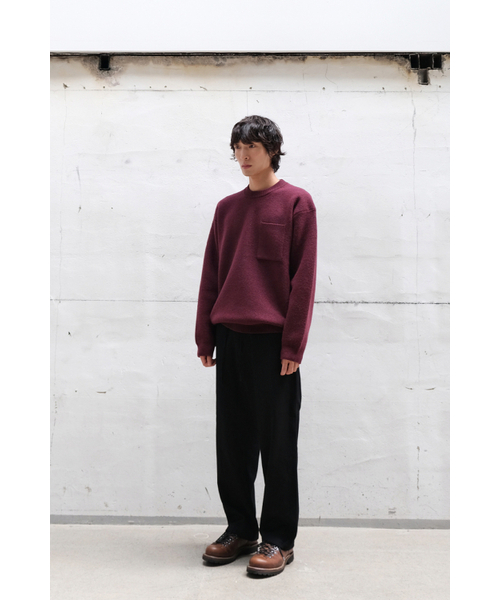HORLISUN(ホーリーサン)の「Northyork Boiled Wool Crewneck Knit Melange Burgundy(ニット/セーター・メンズ・その他・MEDIUM/LARGE)」の6枚目の写真