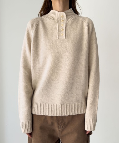 CANAL JEAN(キャナルジーン)の「El mar エリリブヘンリーニット(ニット/セーター・レディース・オートミール/ブラウン・ONE SIZE)」の3枚目の写真