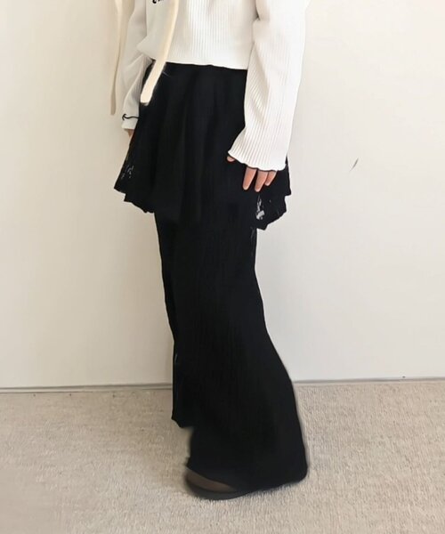 CIAOPANIC TYPY（チャオパニックティピー）の「【KIDS】レースヘムラインレイヤードパンツ≪ジュニアサイズあり≫（その他パンツ・キッズ・ブラック/ホワイト・SMALL/MEDIUM/LARGE/X-LARGE/XX-LARGE）」の16枚目の写真