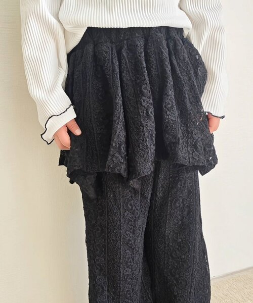 CIAOPANIC TYPY（チャオパニックティピー）の「【KIDS】レースヘムラインレイヤードパンツ≪ジュニアサイズあり≫（その他パンツ・キッズ・ブラック/ホワイト・SMALL/MEDIUM/LARGE/X-LARGE/XX-LARGE）」の18枚目の写真