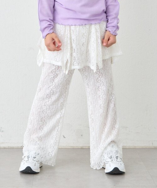 CIAOPANIC TYPY（チャオパニックティピー）の「【KIDS】レースヘムラインレイヤードパンツ≪ジュニアサイズあり≫（その他パンツ・キッズ・ブラック/ホワイト・SMALL/MEDIUM/LARGE/X-LARGE/XX-LARGE）」の19枚目の写真