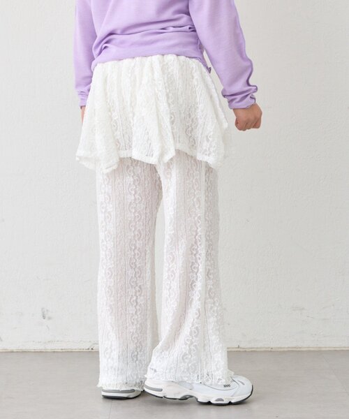 CIAOPANIC TYPY（チャオパニックティピー）の「【KIDS】レースヘムラインレイヤードパンツ≪ジュニアサイズあり≫（その他パンツ・キッズ・ブラック/ホワイト・SMALL/MEDIUM/LARGE/X-LARGE/XX-LARGE）」の20枚目の写真