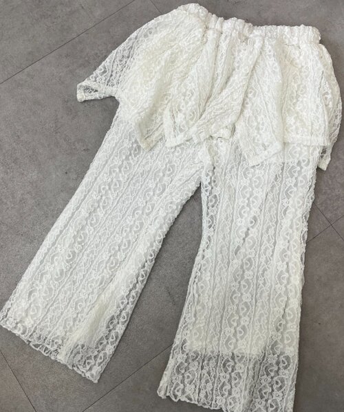 CIAOPANIC TYPY（チャオパニックティピー）の「【KIDS】レースヘムラインレイヤードパンツ≪ジュニアサイズあり≫（その他パンツ・キッズ・ブラック/ホワイト・SMALL/MEDIUM/LARGE/X-LARGE/XX-LARGE）」の8枚目の写真