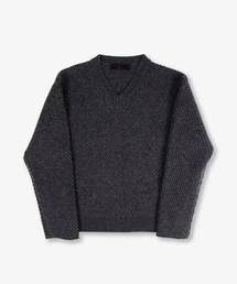 ANYTIME LOREAK（エニタイムロレーク）の「CAMPSIS V-NECK KNIT - CHARCOAL（ニット/セーター）」