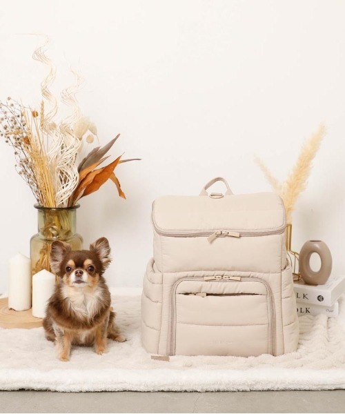 セール】撥水軽量ふんわりキルティングリュック（ペット用キャリー