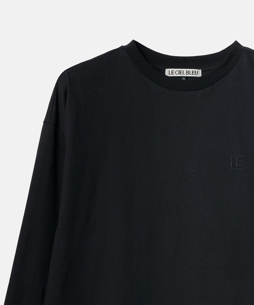 LE CIEL BLEU(ルシェルブルー)の「LEエンブロイダリーロングT / LE Embroidery Long T(Tシャツ/カットソー・レディース・ブラック/オフホワイト・36)」の12枚目の写真