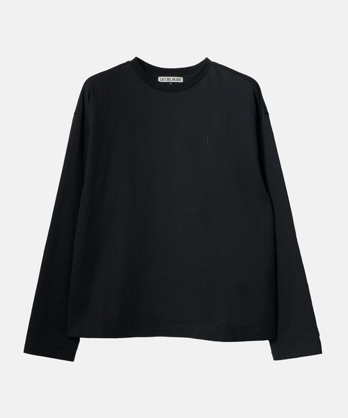 LE CIEL BLEU(ルシェルブルー)の「LEエンブロイダリーロングT / LE Embroidery Long T(Tシャツ/カットソー・レディース・ブラック/オフホワイト・36)」の11枚目の写真